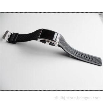 Personalized Black Silicone Led Watch With Soft Silicone St